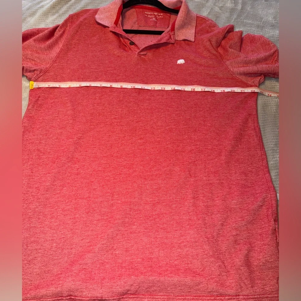 Banana Republic Heathered Coral Red Polo with Embroidered Logo Xlarge